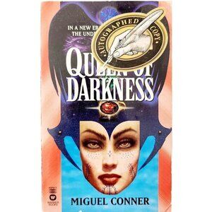 1998 Queen Of Darkness SIGNED 1st Edition Vampire Apocalyptic Fantasy Vtg PB F7